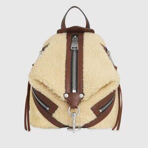 REBECCA MINKOFF Julian Faux Fur Backpack Cream